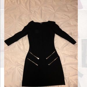 Express 3/4 Sleeve mini dress with zippers
